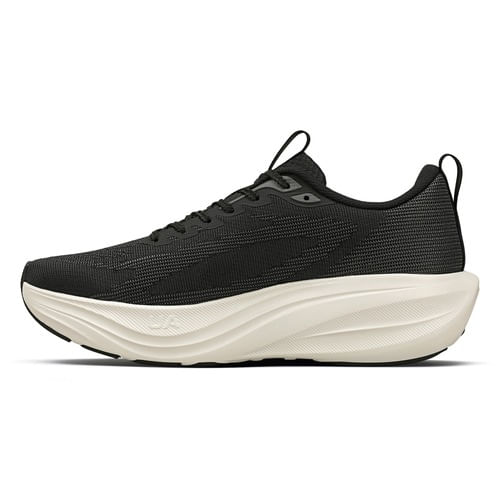 Tênis esportivo Under Armour Charged Endless masculino preto vista lateral exibindo cabedal e sola